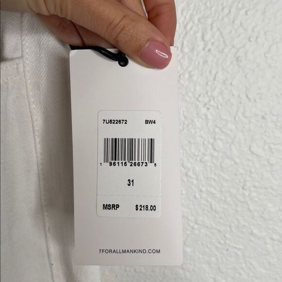 7 For All Mankind Flares Low Rise White Denim Jeans Size 31 - Picture 6 of 6
